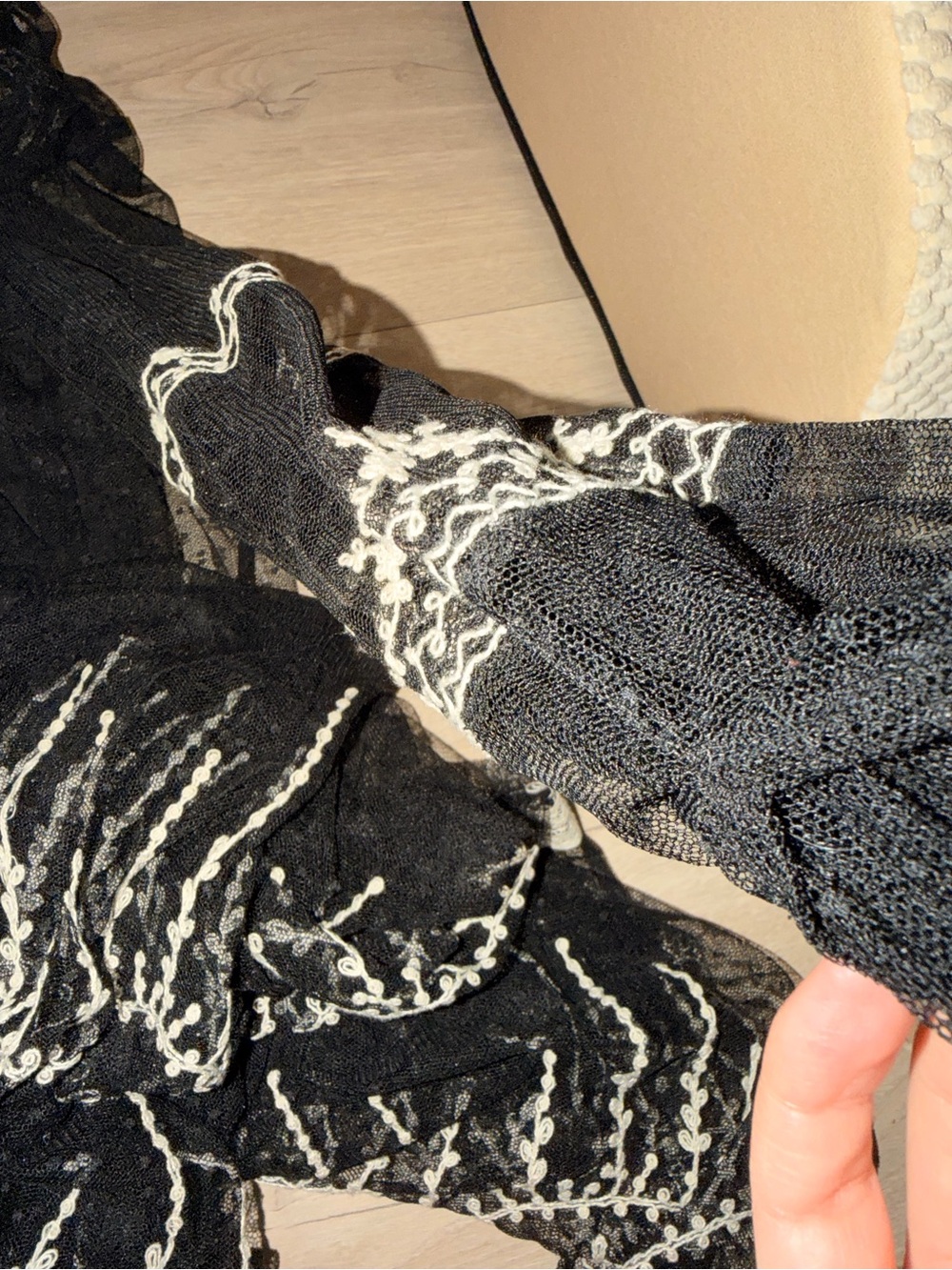 Black and White Embroidered Dress - Picture 3 of 9